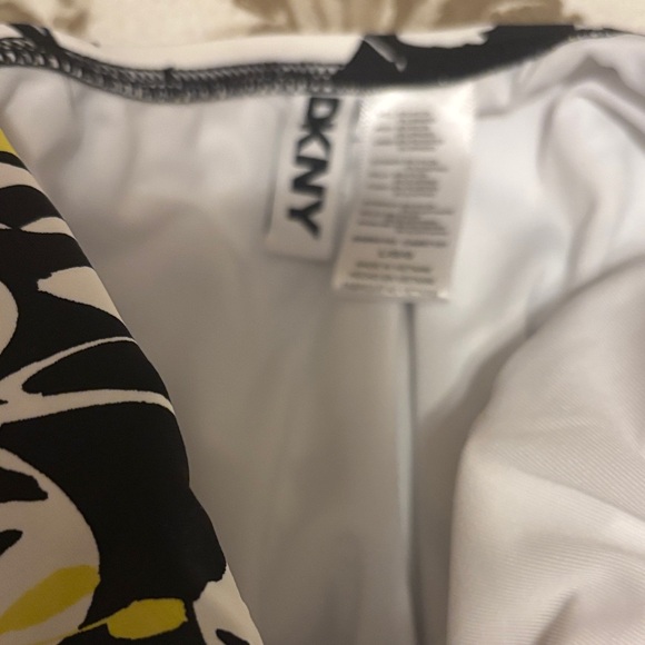 DKNY Black and White Floral One Piece Swimsuit - Picture 3 of 5